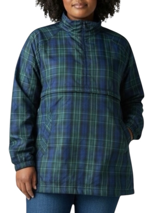 Adrienne Vittadini Jackets & Blazers - ADRIENNE VITTADINI Pullover Oversized Rain Hoodie in Blue/Green Size Large